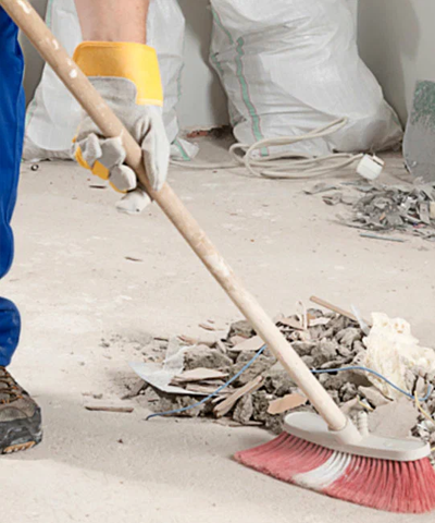 Man debris from construction site