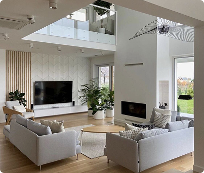 Cleaning living area of a nice clean house